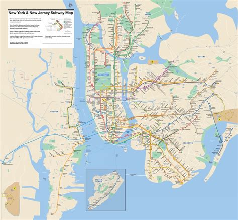 The NY-NJ Subway Map, featuring the PATH train and the Hudson-Bergen ...