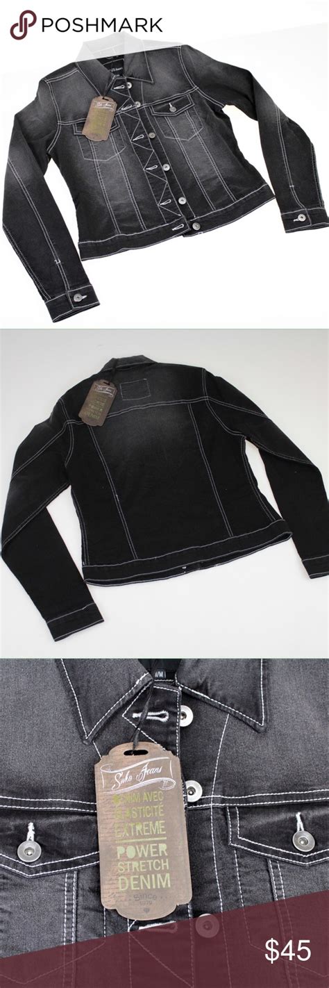 Suko Jeans Black Denim Jacket Boutique | Black denim jacket, Black ...