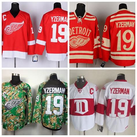 2017 Detroit Red Wings Hockey Jerseys #19 Steve Yzerman Jersey Ccm ...