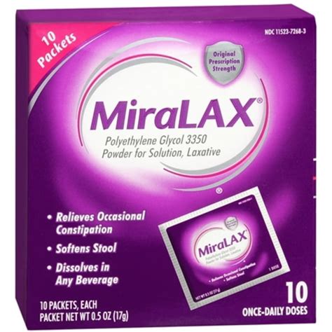 MiraLAX Powder Packets 10 Each (Pack of 2) - Walmart.com - Walmart.com