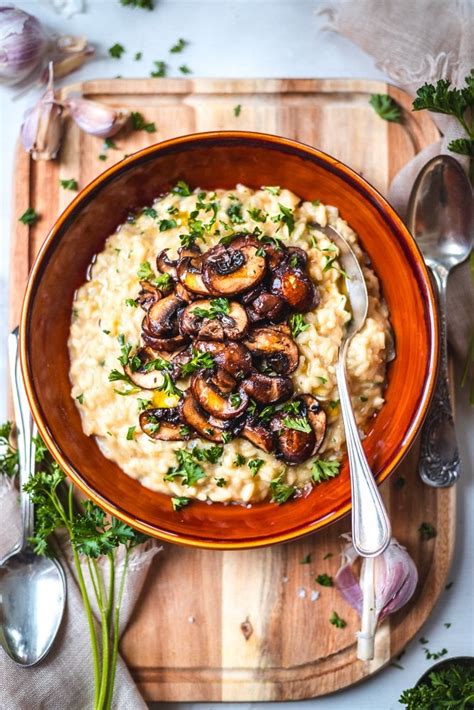 Creamy Vegan Mushroom Risotto | Two Spoons