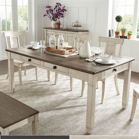 The Gray Barn Gamgee Grange Brown and Antique Finish Dining Table with ...