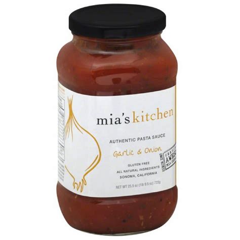 Mia's Kitchen Authentic Garlic & Onion Pasta Sauce, 25.5 oz, (Pack of 6 ...