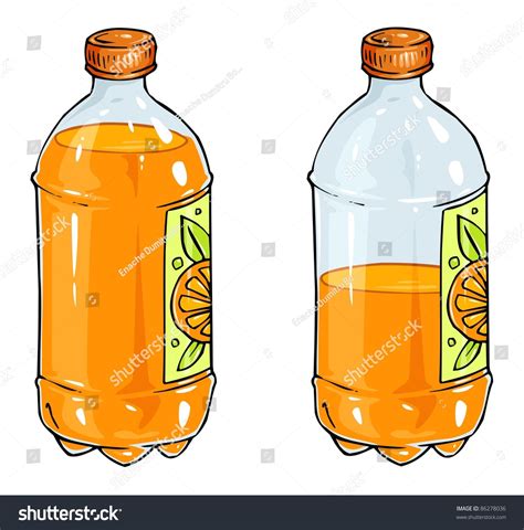 Orange Juice Bottle Stock Vector 86278036 - Shutterstock