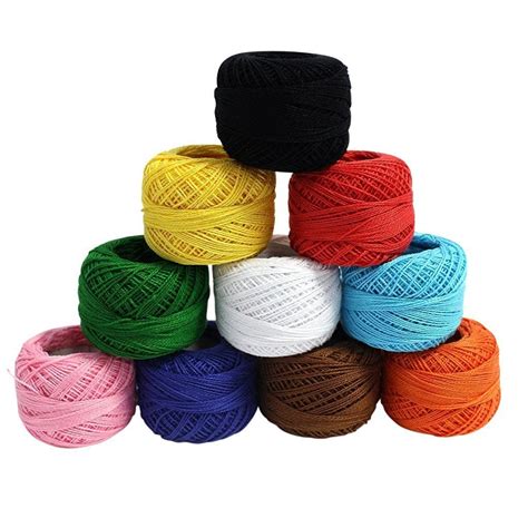 iCraft RN021_PK10 Crochet Cotton Thread Yarn for Knitting and Craft Making (Multicolor, Pack of ...