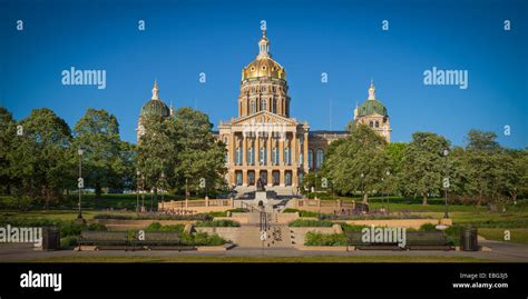 Panorama of the Iowa State Capitol building. Des Moines, Iowa Stock ...