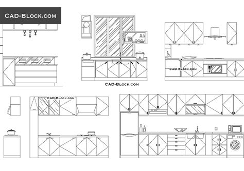 Kitchen elevation DWG, CAD Blocks download