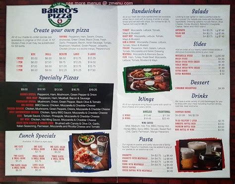 Online Menu of Barros Pizza Restaurant, Phoenix, Arizona, 85085 - Zmenu