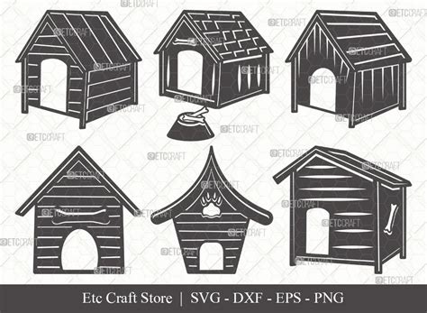 Dog House Silhouette SVG Cut File | Dog Svg | Dog Paw Svg | Dog Bone ...