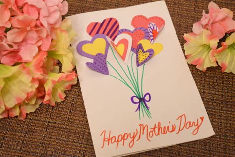 Heart Bouquet Homemade Mother's Day Card