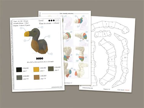 Model - Dodo, Dodo Bird papercraft, low poly Dodo bird, paper dodo, DIY Dodo, papercraft scheme Dodo