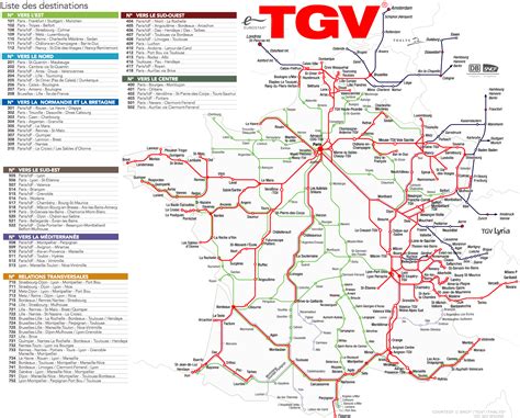 Tgv routes France map Map of France tgv routes (Western Europe Europe)