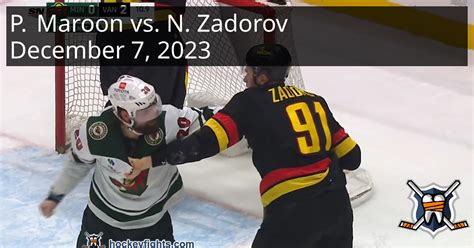 Pat Maroon vs. Nikita Zadorov, December 7, 2023 - Minnesota Wild vs. Vancouver Canucks ...