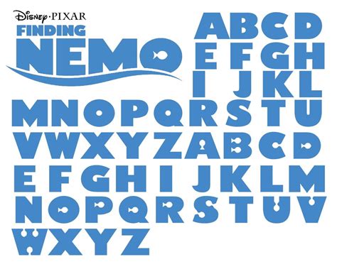 Nemo Font, Nemo Font Cricut, Nemo Font Svg, Nemo Font Silhouette, Nemo ...