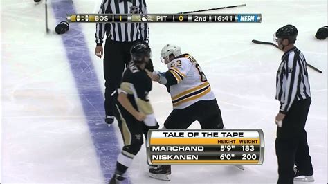 Brad Marchand fights Matty Niskanen w/SlowMo 12/5/11 - YouTube