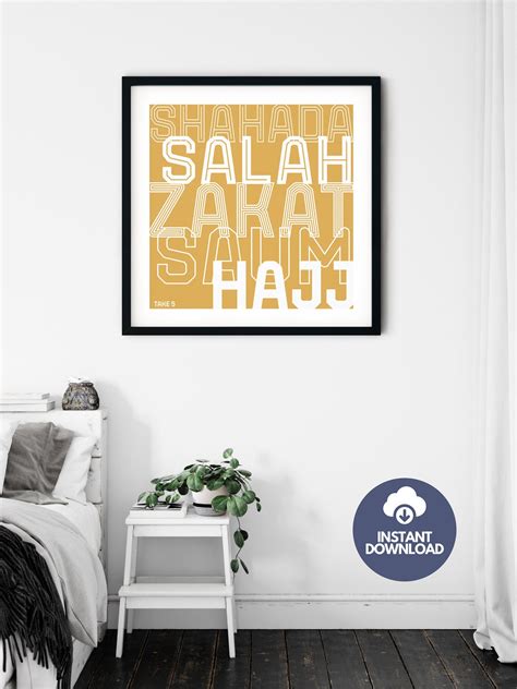 Five Pillars of Islam Islamic Poster Print Wall Art - Etsy