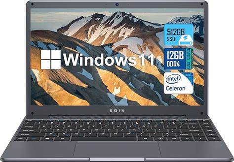 Amazon.com: SGIN Laptop 15.6" Laptops 12GB RAM 512GB ROM SSD Windows 11 ...