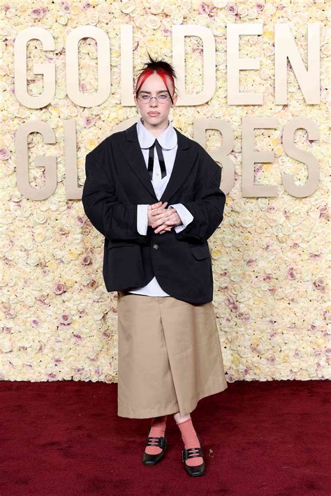 Billie Eilish Wore Socks With Thrifted Heels to the 2024 Golden Globes