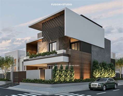 329-B BRS Nagar - 250 sq. yards on Behance | Modern house facades, Duplex house design ...