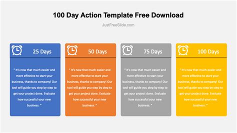 100 Day Action PowerPoint Template Free Download | Just Free Slide