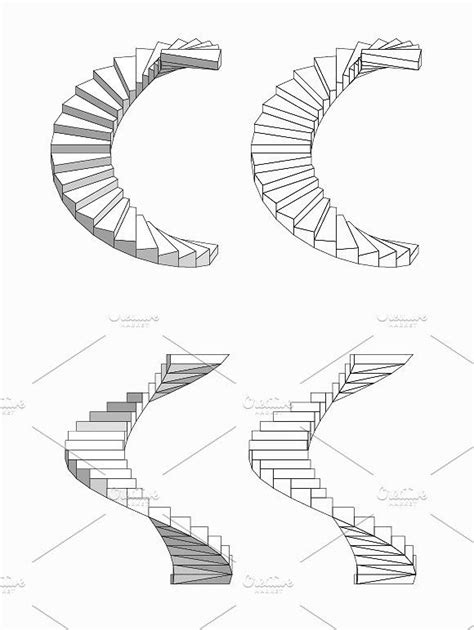 Spiral Staircase Vector | Staircase drawing, Interior design sketches ...