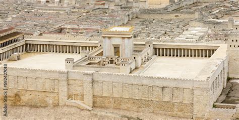 Second Temple - model of the ancient Jerusalem. Israel Museum Stock Photo | Adobe Stock