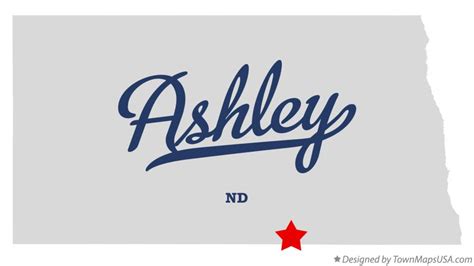 Map of Ashley, ND, North Dakota