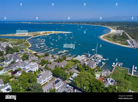 Aerial view of Edgartown harbor in Martha's Vineyard island Stock Photo - Alamy