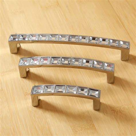 DRELD Diamond Crystal Door Furniture Handles Drawer Pulls Cupboard Wardrobe Handle Kitchen ...