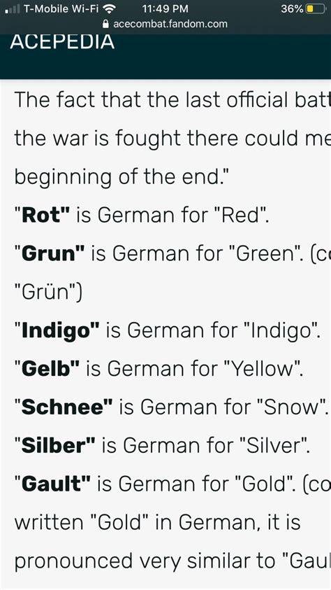 Just realized the squadron names were actually colors in German : r/acecombat