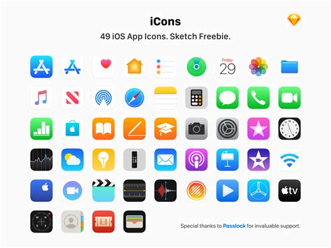 49 Apple App Icons - Sketch Freebie by Around Sketch on Dribbble