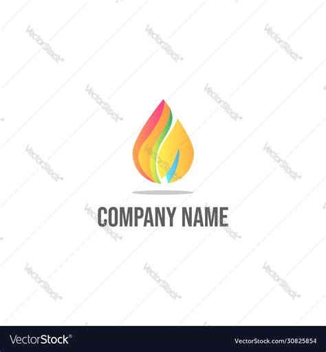 Gradient 3d fire logo design Royalty Free Vector Image