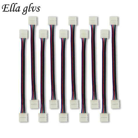 RGB LED Strip Connector 4pin 10mm for 5050 RGB LED Strip Free Welding ...