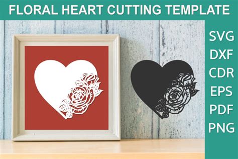 Floral Heart SVG, Bouquet of Roses Heart Graphic by Fine Cutting Templates · Creative Fabrica