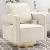 anpport Beige Modern Swivel Open Back Arm Chair with 1-Pillow For ...