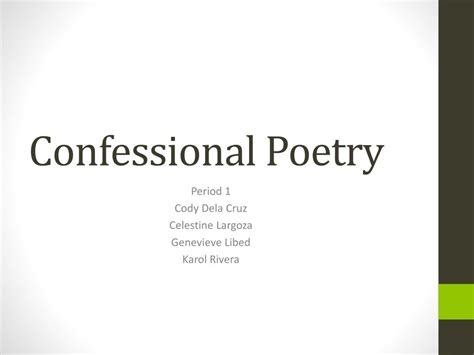 PPT - Confessional Poetry PowerPoint Presentation, free download - ID ...