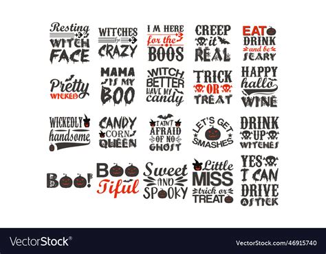 Halloween quotes svg bundle Royalty Free Vector Image