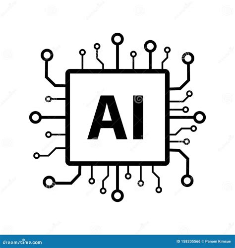 Artificial Intelligence AI Processor Chip Vector Icon Symbol for ...