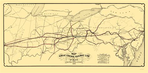 Great Central Railway Line of the West 1854 - 23 x 46 - Walmart.com ...