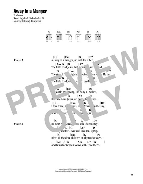 Away In A Manger by Traditional - Guitar Chords/Lyrics - Guitar Instructor