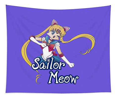 Sailor Moon Anime Girl Cat Tapestry - Anime Tapestry Store