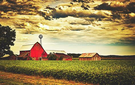 Wisconsin Farm At Dusk Photograph by Mountain Dreams - Pixels