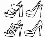 High Heel Shoes Coloring Page Pages sketch template