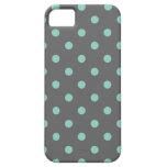 Charcoal and White Polka Dots iPhone SE/5/5s Case | Zazzle