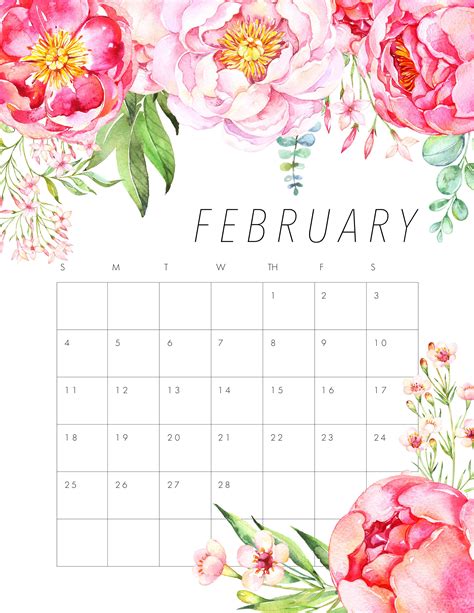 Free Printable 2018 Floral Calendar - The Cottage Market | Free printable calendar, Calendar ...