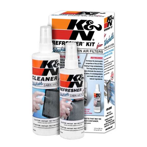 K&N Cabin Filter Cleaning Kit: Spray Bottle Filter Cleaner and Refresher Kit; Restores Cabin Air ...