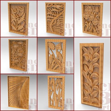 8 pcs 3D STL Models for CNC Router Engraver Carving Machine Relief ...