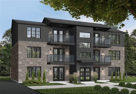 Modern 3-story multifamily 6-plex with each unit featuring 2 bedrooms ...