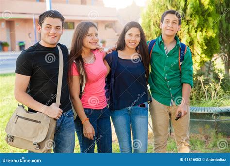 Happy Teenagers At School Stock Photo - Image: 41816053