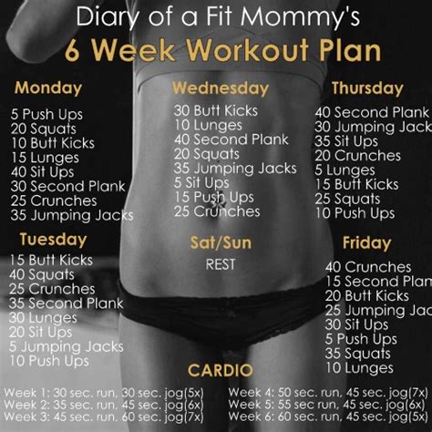 6 Week No-Gym Home Workout Plan - Diary of a Fit Mommy